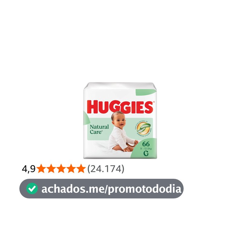 Huggies Fralda Descartável Premium Natural Care G - 66 Un