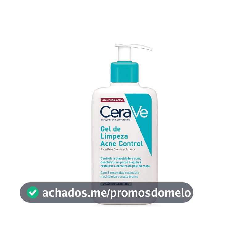 CeraVe Acne Control Refil Gel de Limpeza Facial, Pele Normal a Oleosa, 60g