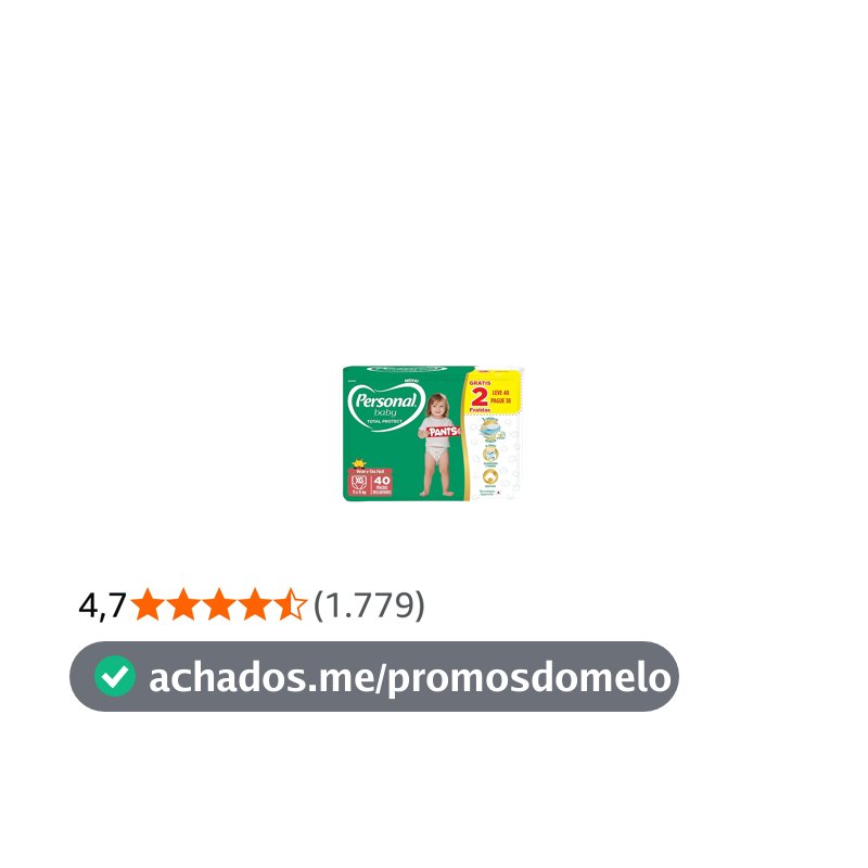 Personal Fralda Baby Total Protect Pants Extra G, 40 Unidades