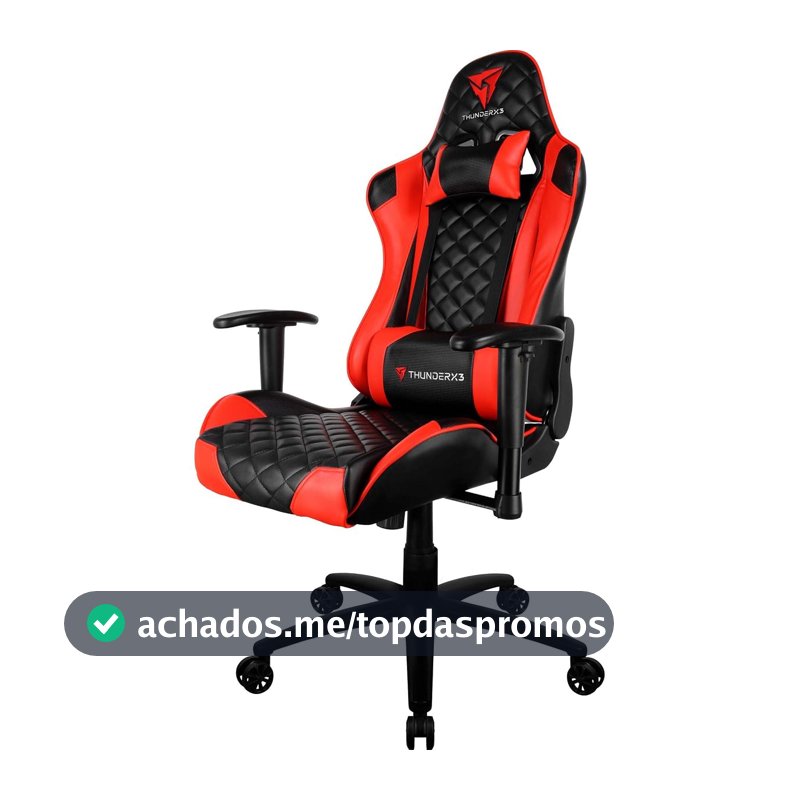 Cadeira Gamer Profissional TGC12 Preta/Vermelha THUNDERX3