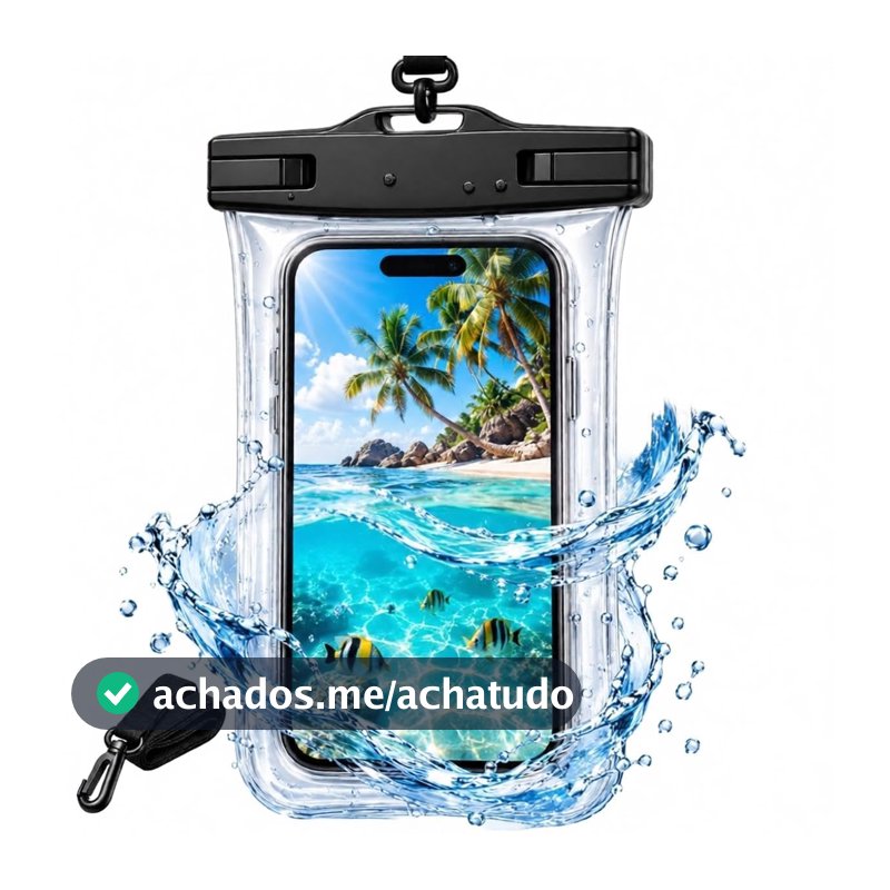 Capa Case Celular Impermeável Prova de Água pra iPhone Android IPX8 Amarelo