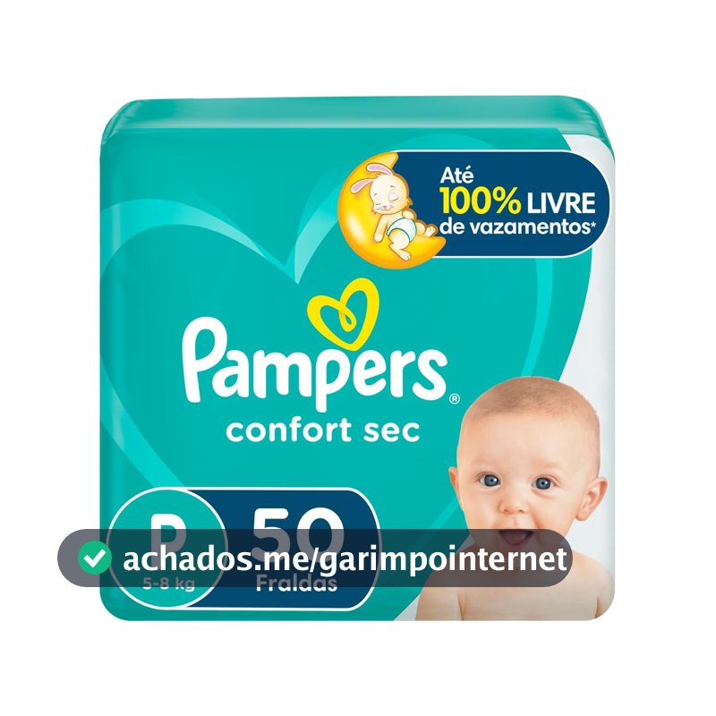 Fralda Pampers Confort Sec Tamanho P 50 Unidades