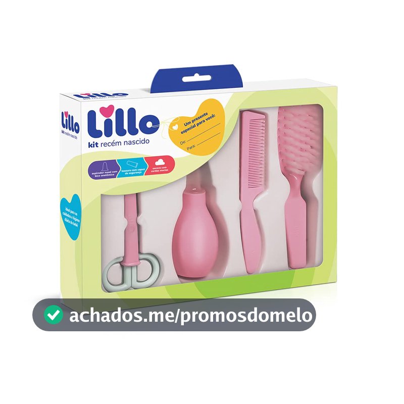 Kit de Higiene para Recém-Nascido Lillo, Rosa