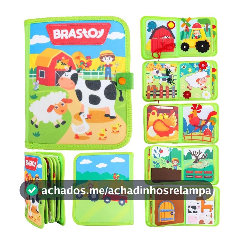 Brastoy Placa de Montessori Sensorial para Crianças Maleta Educativa Brinquedos (Fazenda)