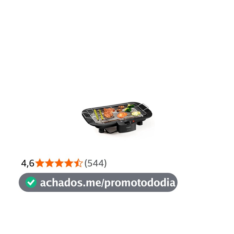 Churrasqueira Elétrica De Mesa Bbq Show Elgin 110V Com controle de temperatura, bandeja anti-fumaça e grelha removível