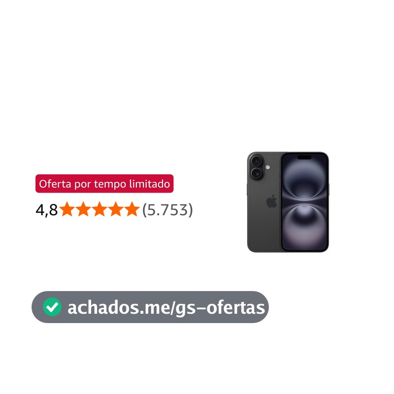 Apple iPhone 16 (128 GB) – Preto