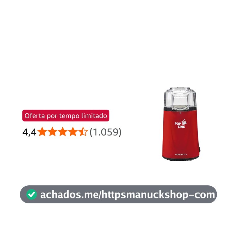 PIPOQUEIRA PO CINE PP02 VERMELHO COM DOSADOR 1200W 220V AGRATTO