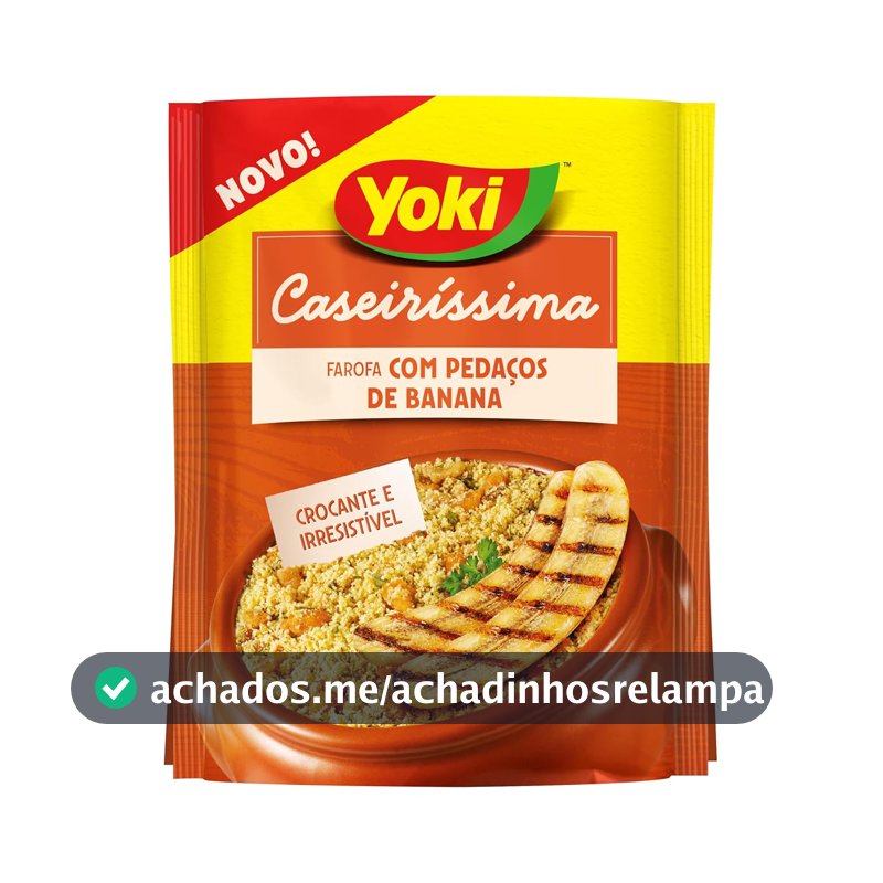 Farofa de Mandioca com Pedaços de Banana Crocante Yoki Caseiríssima Pacote 200g