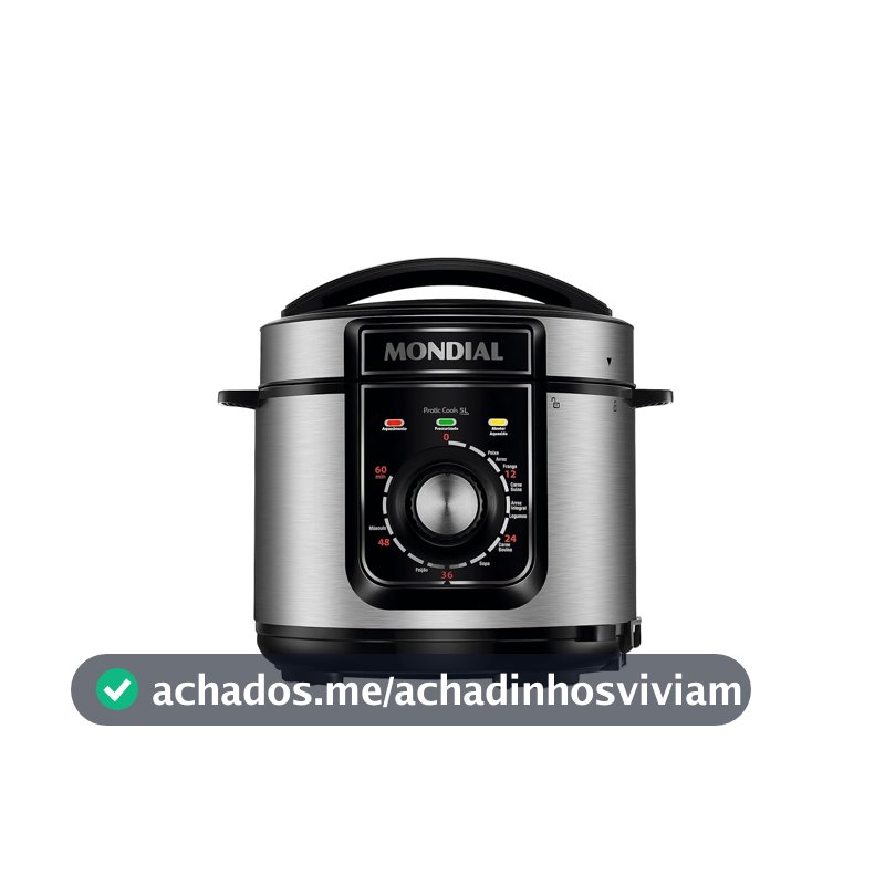 Panela de Pressão Elétrica 5L PE-48-5L-I Mondial Preto/Inox 900W 220V