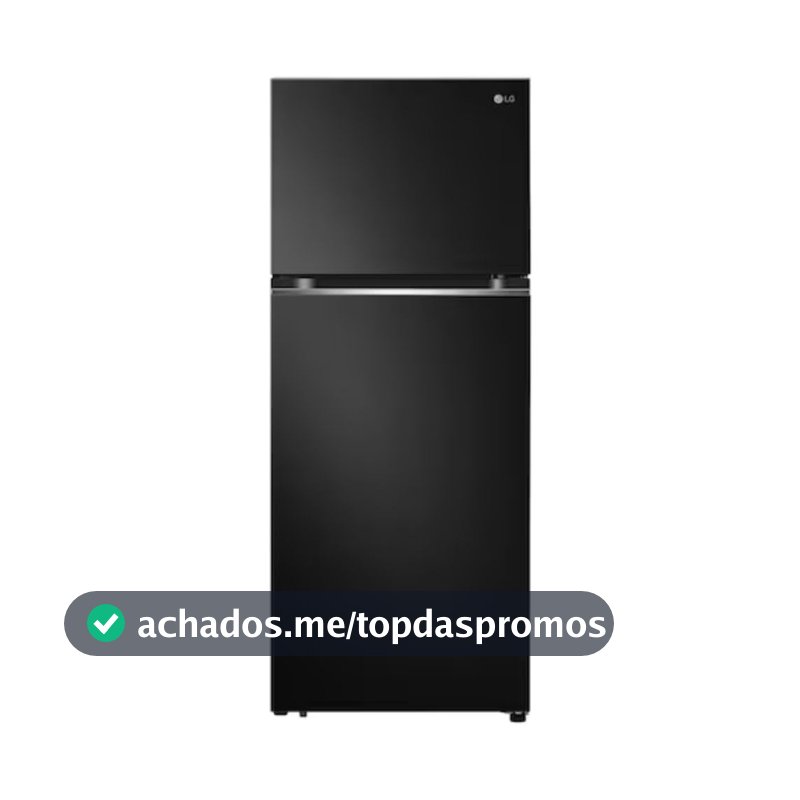 LG Geladeira Frost Free 395 Litros Duplex com Compressor Smart Inverter Preta Top Freezer 2 Portas
