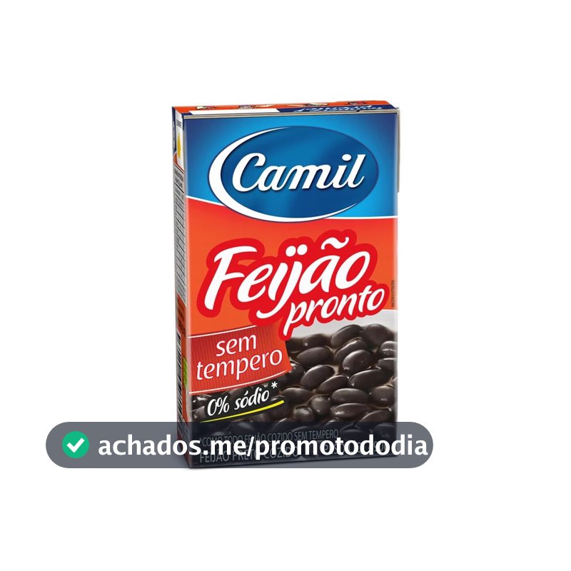FEIJAO PRONTO PRETO sem TEMPERO Camil CX 490G