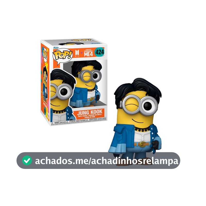 Candide, Boneco, Funko POP! Jung Kook, Rocks BTS X Meu Malvado Favorito