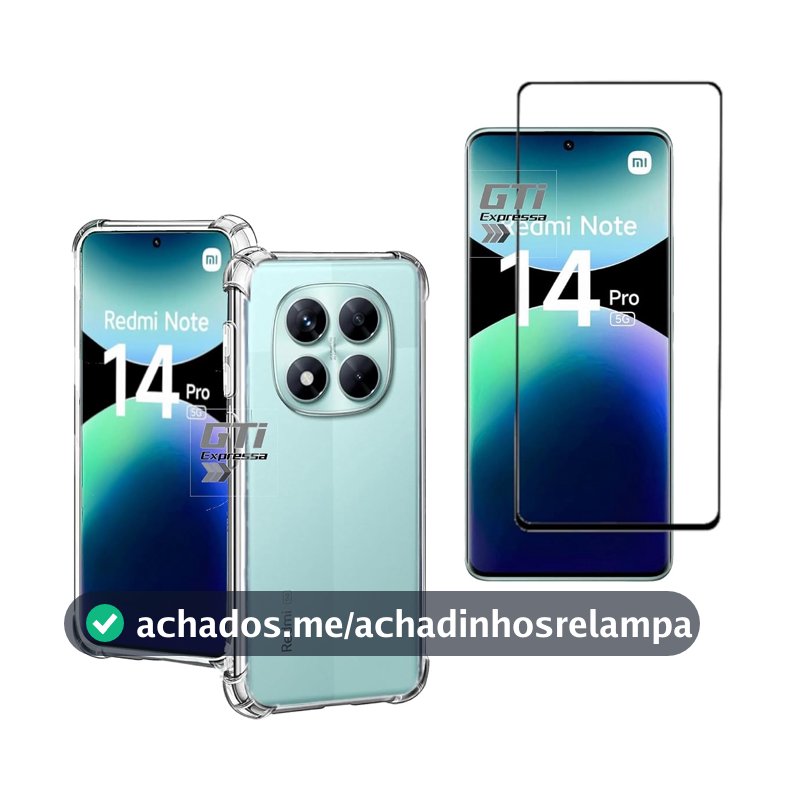 Kit Capa Anti Impacto E Película Compatível Com Xiaomi Redmi Note 14 Pro 5G