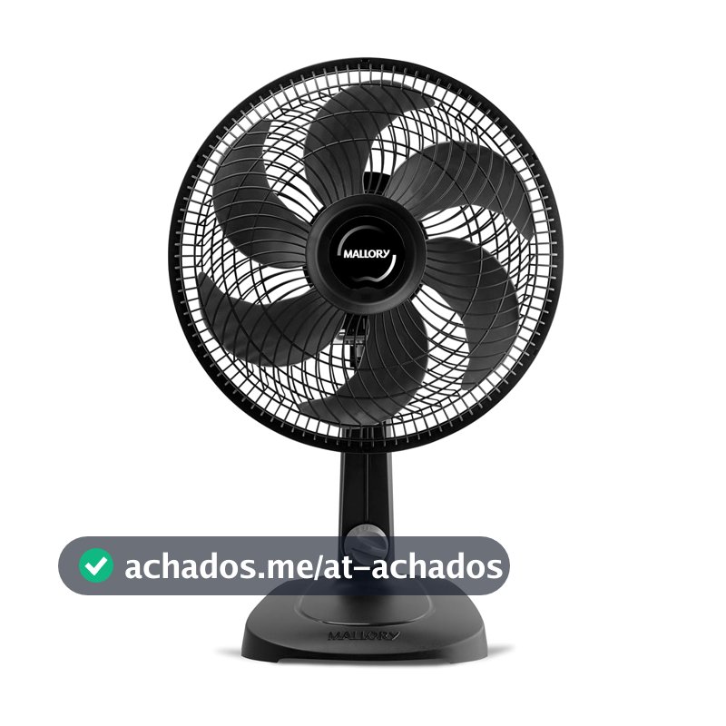 Ventilador de Mesa Mallory Turbo Compact 30 cm, Silencioso, Hélice de 6 pás, Grade Especial em Sistema TS, Máxima Vazão e Mínimo Ruído - 220V