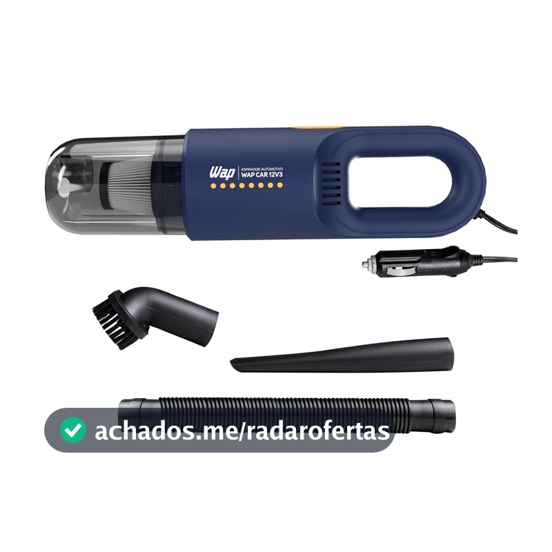 WAP Aspirador Automotivo Portátil 12V, 420ML Sólido, Filto Hepa, cabo de 3,7m CAR 12V3