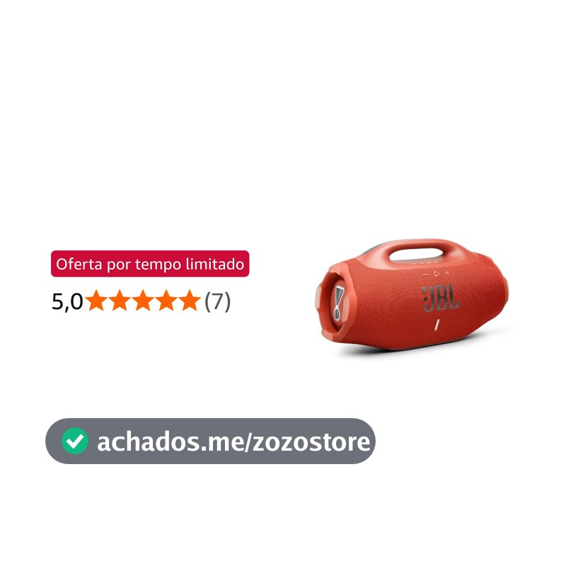 JBL, Caixa de Som, Boombox 4, Bluetooth, Som Pro, AI Sound Boost, Graves Personalizáveis, Bateria de até 34H, IP68, Áudio Lossless Laranja