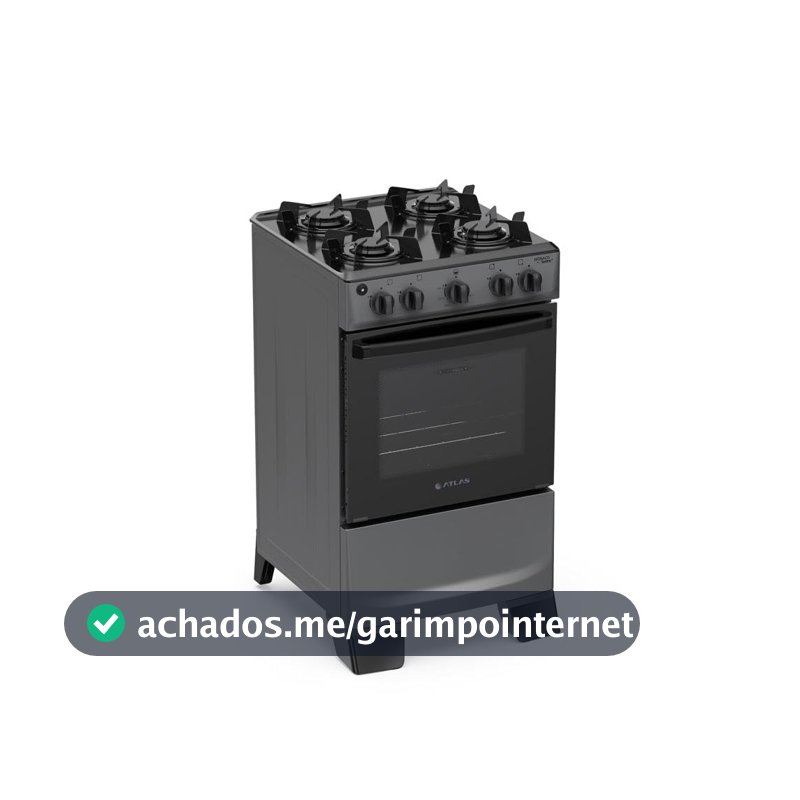 Fogão 4 Bocas Atlas Mônaco Lustro com Mesa de Aço Bivolt