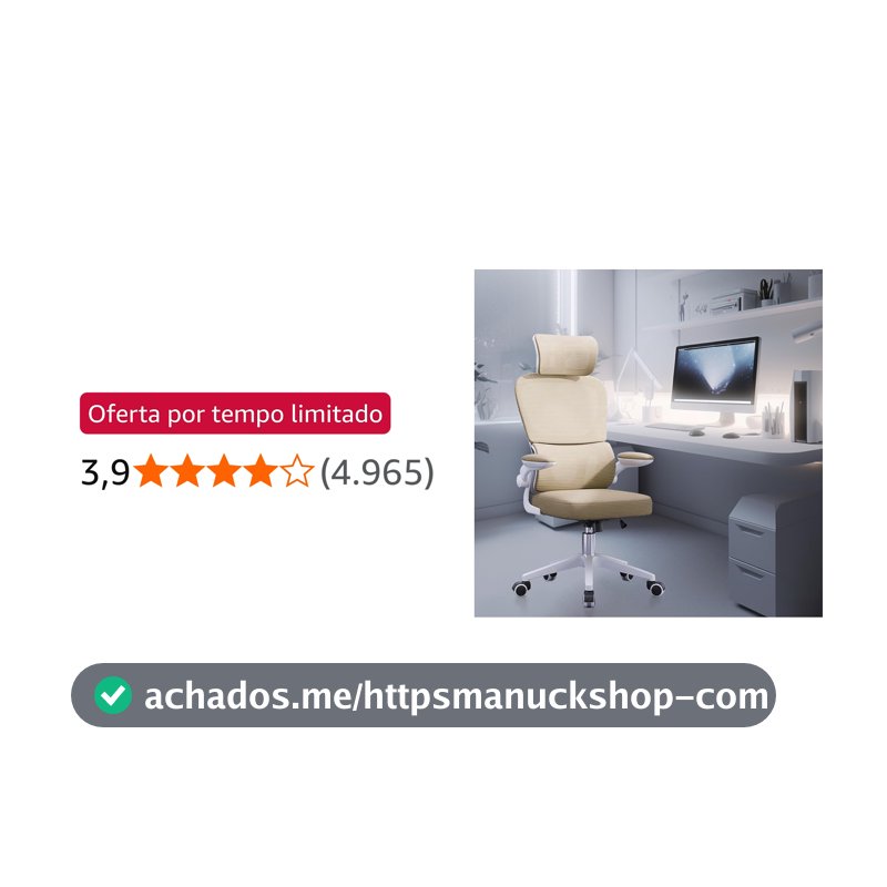Cadeira de escritório com design ergonômico conforme NR-17, suporte lombar independente, malha respirável e encosto de cabeça ajustável,Python Fly（Amarelo）