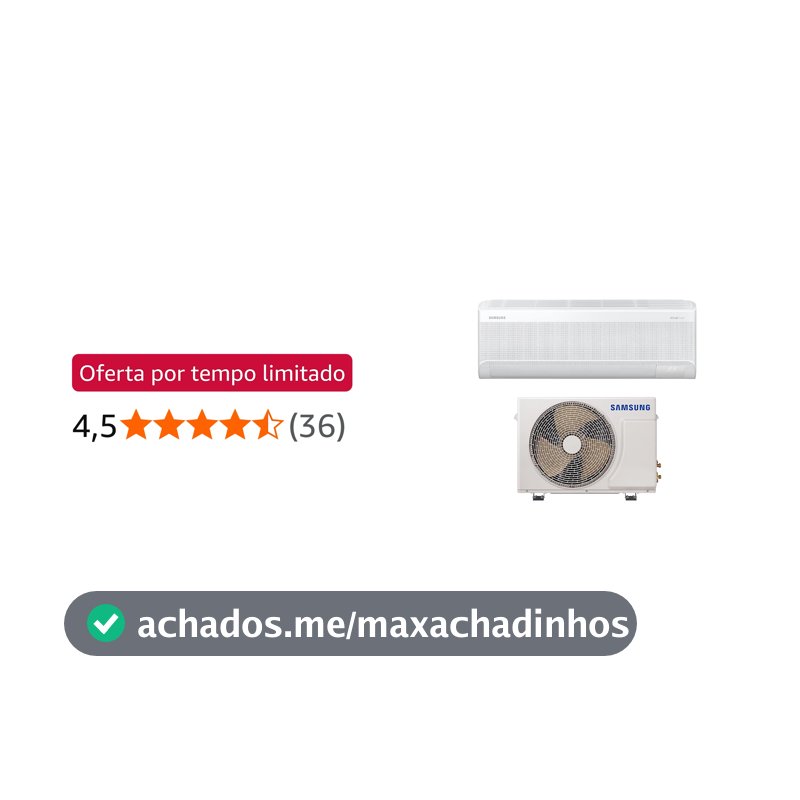 Samsung Ar Condicionado Split Inverter WindFree POWERvolt Bivolt Connect AI 12.000 BTUs Frio Sem Vento AR12DYFAVWKNAZ Bivolt