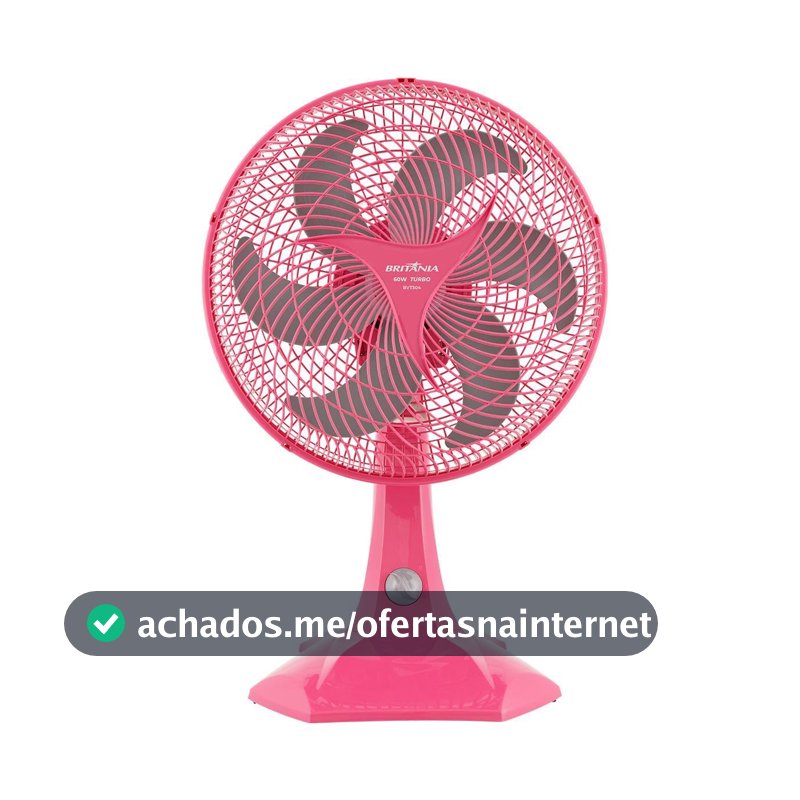 Ventilador Britânia Rosa 60W Hélice com 6 Pás BVT304 220V