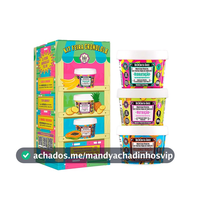 Kit Cronograma Capilar Lola Cosmetics Be(m) Dita Ghee, 3 Produtos