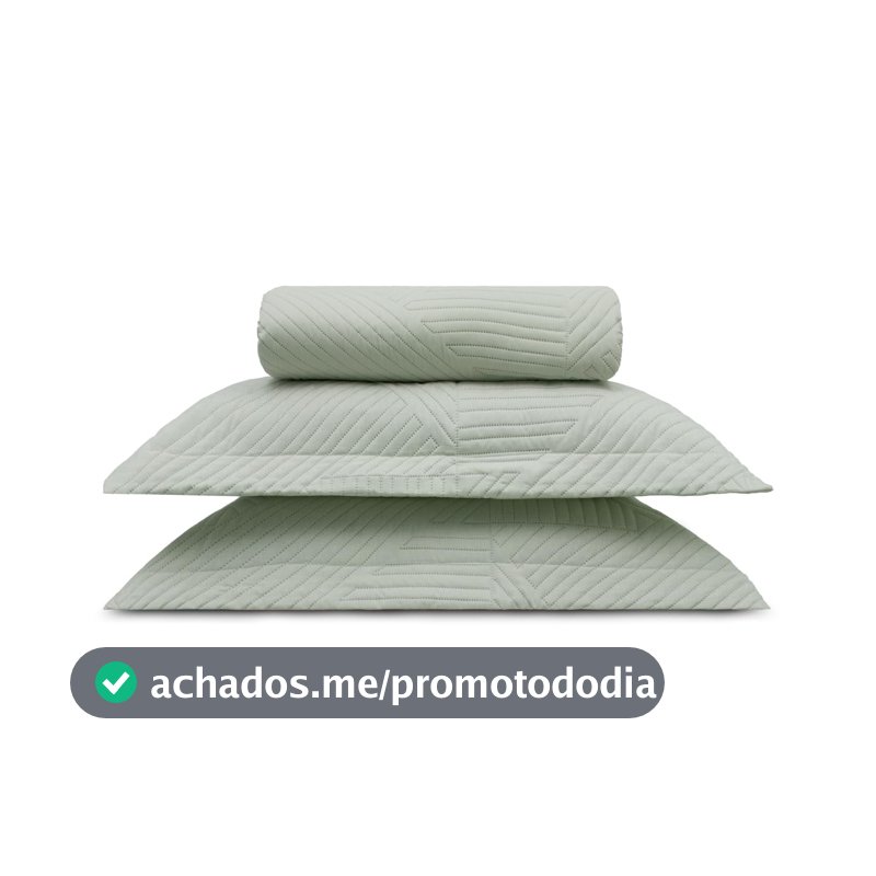 Kit Colcha com Porta Travesseiros Linenn Casal - Appel Cinza