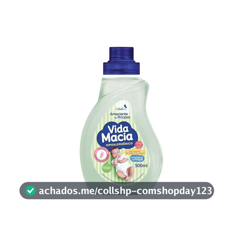 Amaciante de Roupa Vida Macia, Glicerina e Erva-Doce, 500ml