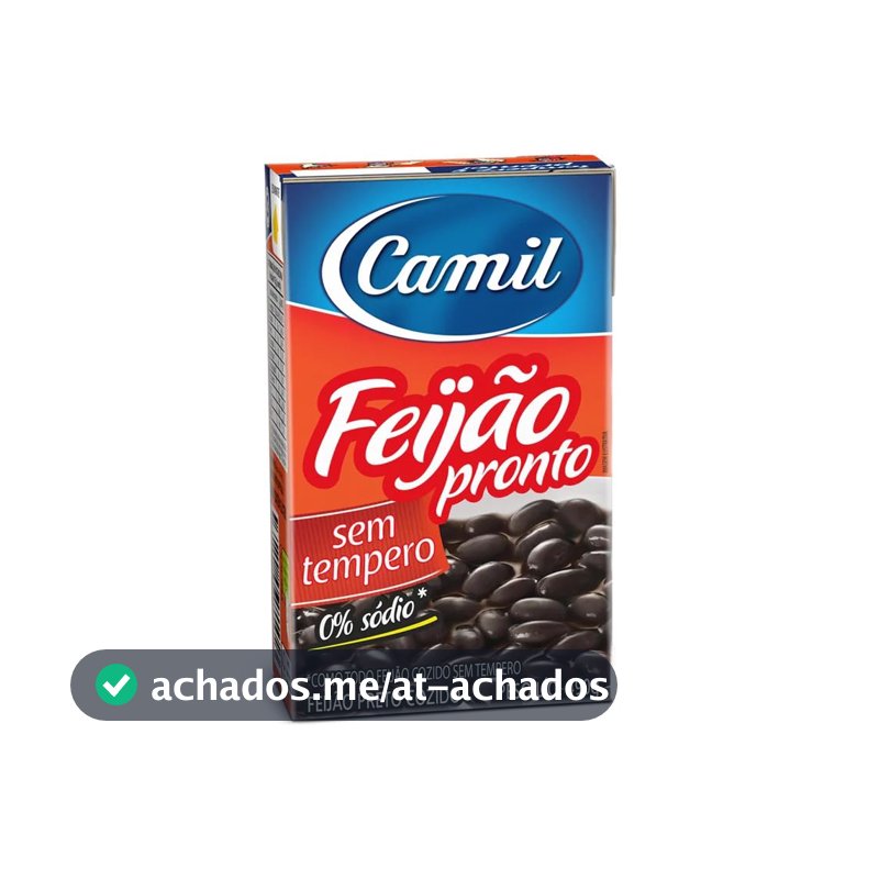 FEIJAO PRONTO PRETO sem TEMPERO Camil CX 490G