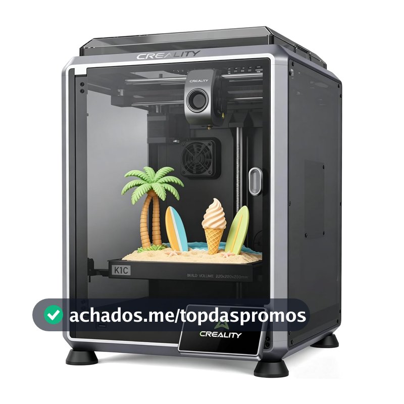 Impressora 3D Creality K1C, nivelamento automático de velocidade rápida de 600 mm/s, impressoras 3D com câmera AI para impressão a 300 °C, impressão 3D em fibra de carbono 220  220  250 mm