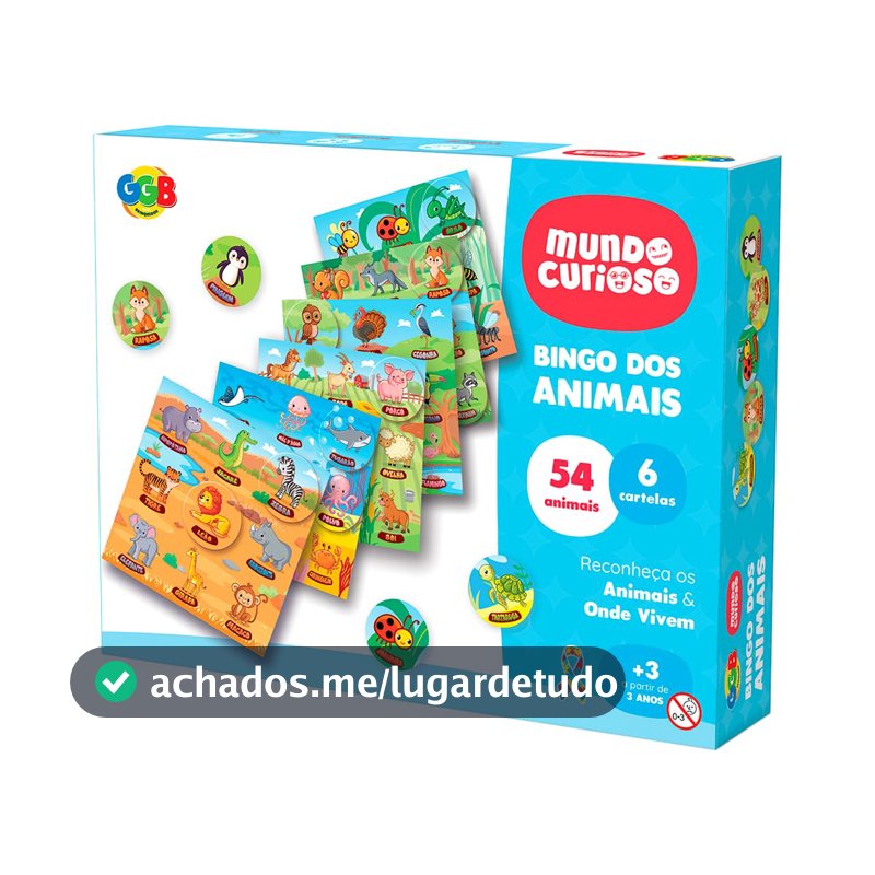 GGB Brinquedo Educativo Infantil Bingo dos Animais