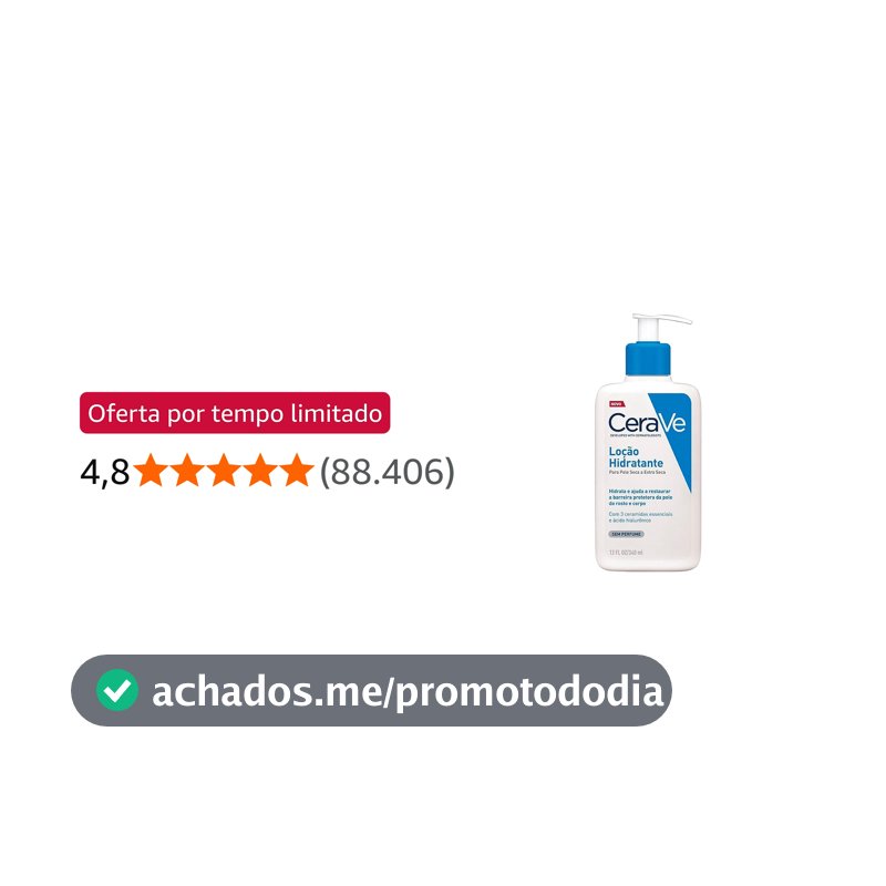 CeraVe, Loção Hidratante Corporal, com textura Fluida e Ácido Hialurônico