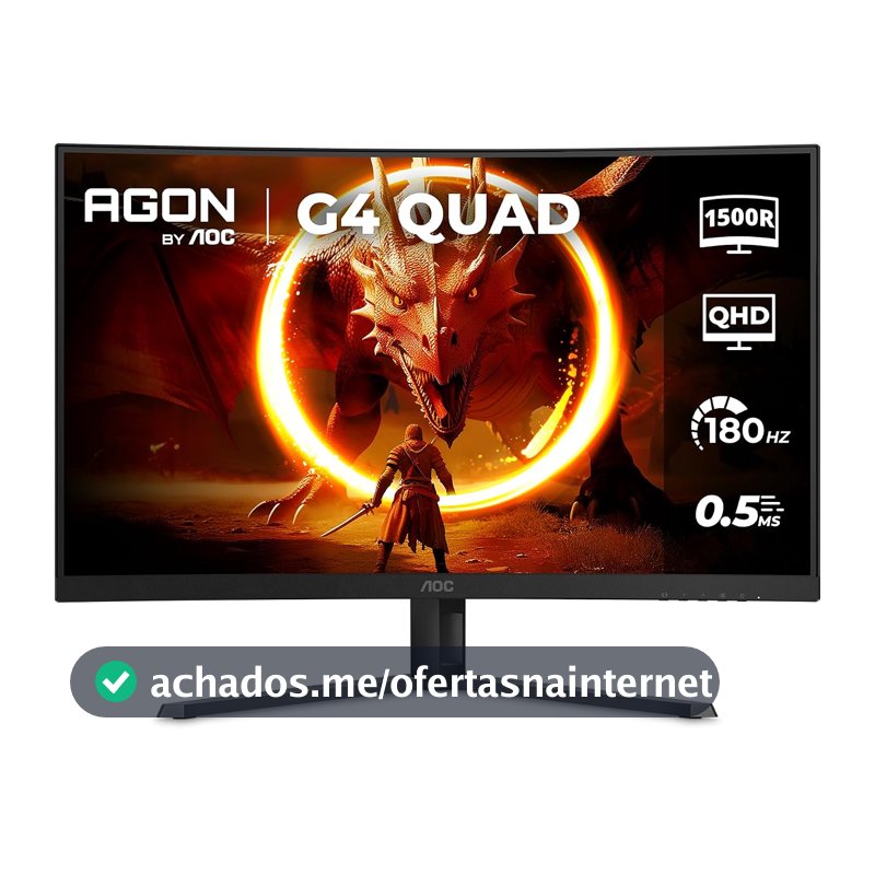 Monitor Gamer Curvo AOC AGON QUAD 32" 180Hz 0,5ms HDR10 CQ32G4E