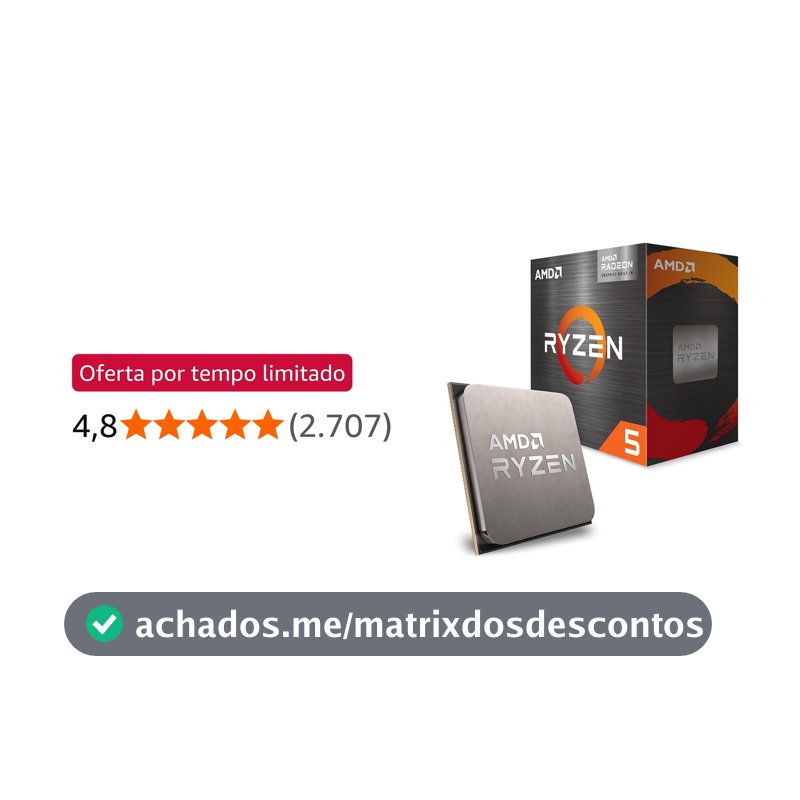 Processador AMD Ryzen 5 5600GT (AM4/6 Cores/12 Threads/4.6GHz/19MB Cache/Wraith Stealth/AMD Radeon)