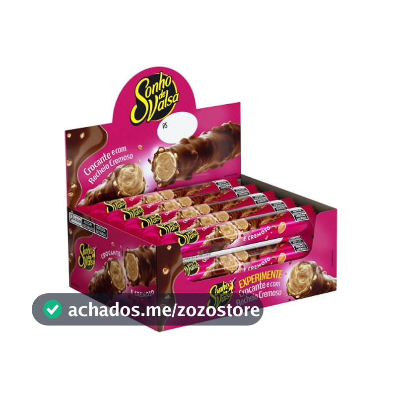 Stick Wafer Recheado Sonho de Valsa Sabor Chocolate - Display com 15 unidades de 25g