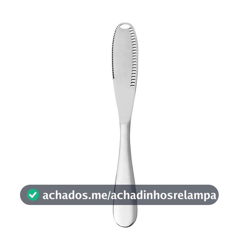 Mimo Style Faca para Manteiga 3 em 1 20cm, Feita Inteiramente em Aço Inoxidável. Sua Lâmina Com Dentes Serrilhados Espalham Com Mais Facilidade a Manteiga. Resistente e Durável