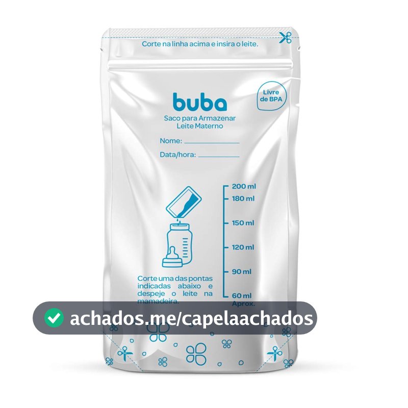 Saco para Armazenar Leite Materno Buba, Branco