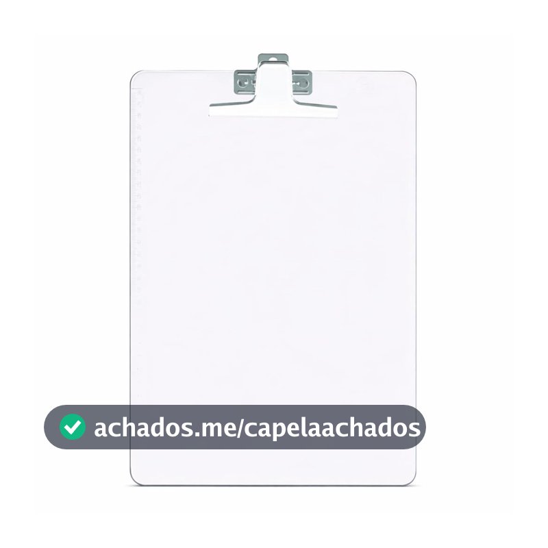 Acrimet Prancheta Ofício Resistente Prendedor Metálico, Cor Cristal
