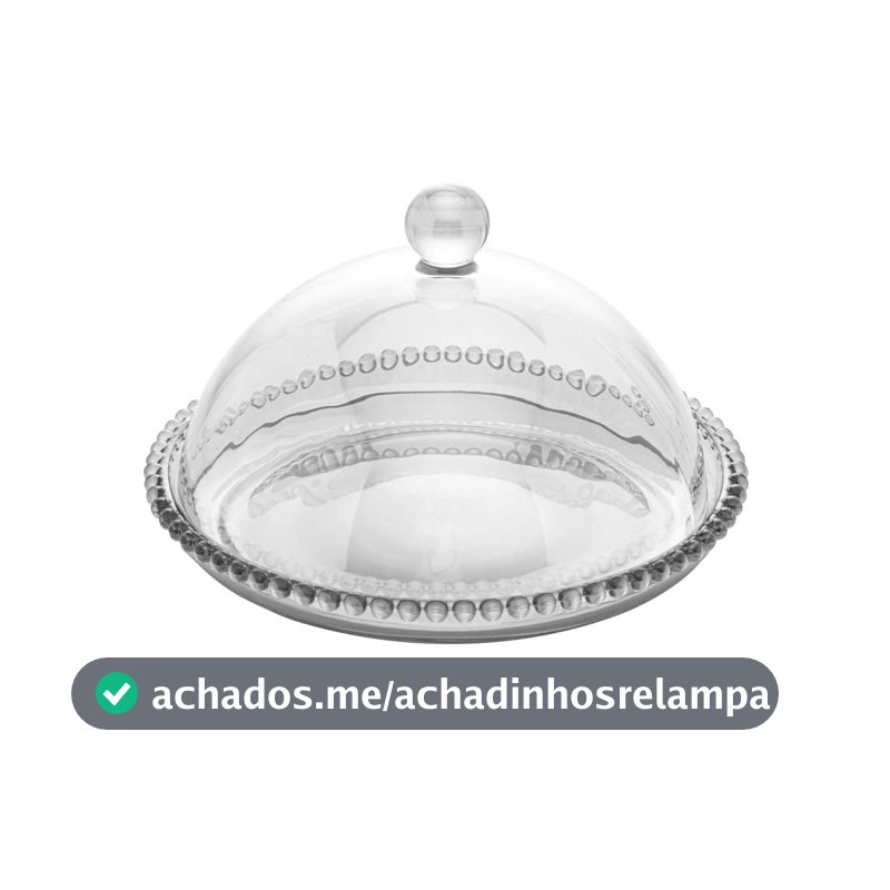 WOLFF - Queijeira de Cristal 20cm x 12cm - Linha Pearl