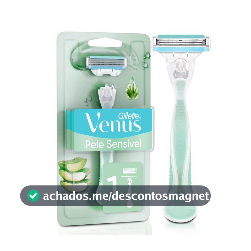 Gillette Venus Pele Sensível Aparelho de Depilar com Aloe Vera, 1 Unidade