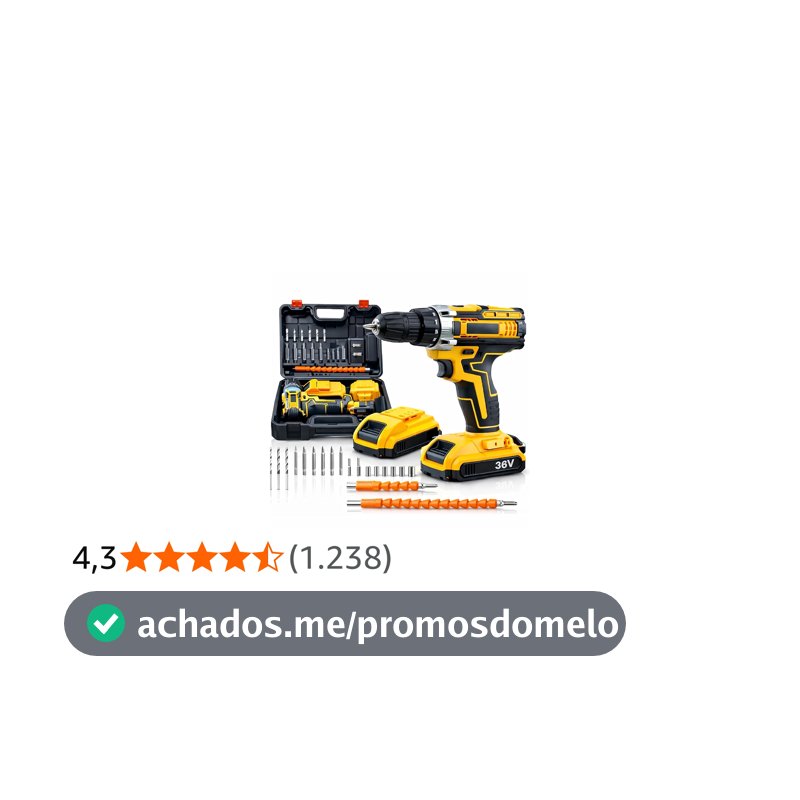 Furadeira e Parafusadeira Sem Fio 48V com 2 Baterias Recarregáveis, Maleta e Kit de Acessórios, Controle de Torque, Velocidade Variável e LED – Uso Doméstico e Profissional