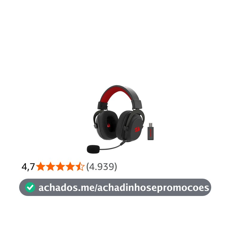 Headset Gamer Redragon Zeus Pro Preto Sem Fio 7.1 H510-PRO