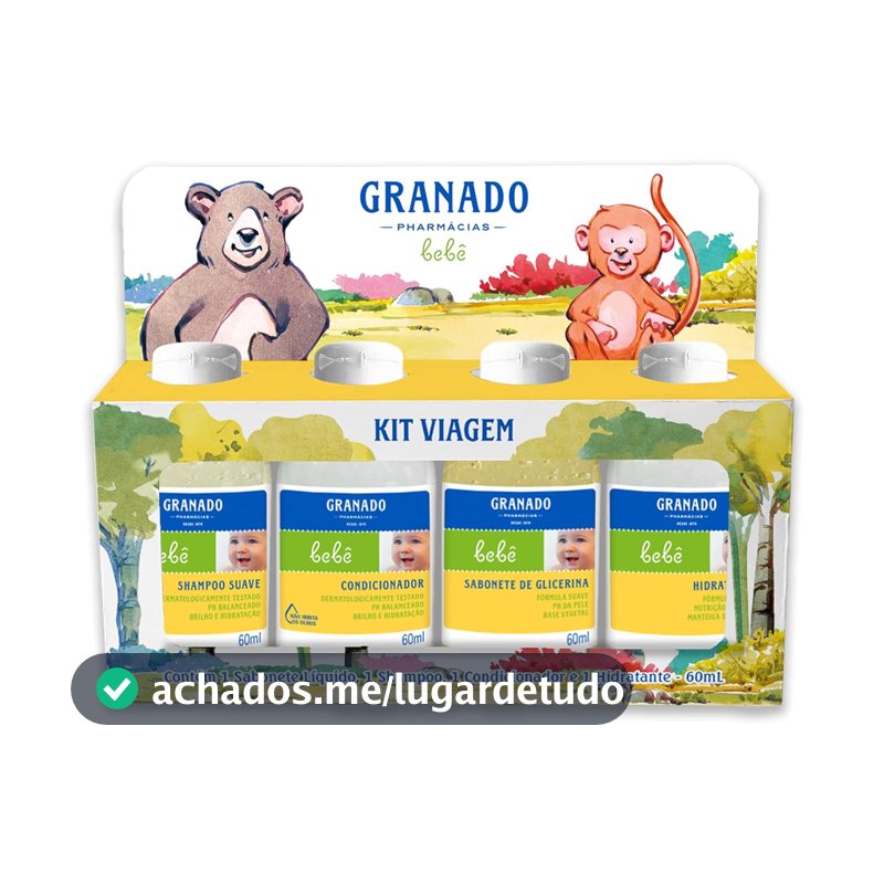 Kit de Viagem para Bebê Granado, 60ml, Kit com 4 Unidades