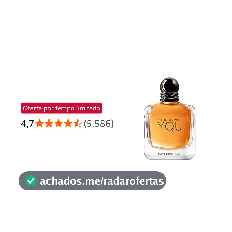Armani Beauty, Stronger With You Eau de Toilette, Giorgio Armani Perfume Masculino, Fragrância Fougère Amadeirada com Notas Sálvia, Castanha, Baunilha e Lavanda
