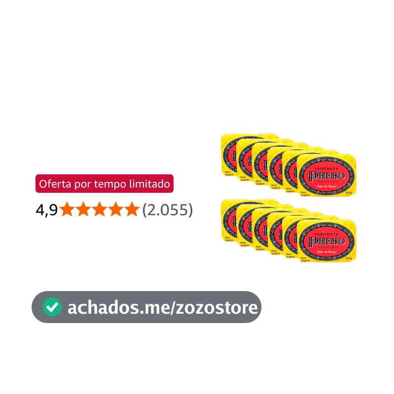 Phebo Sabonete, Odor De Rosas, 90g, 12 Unidades