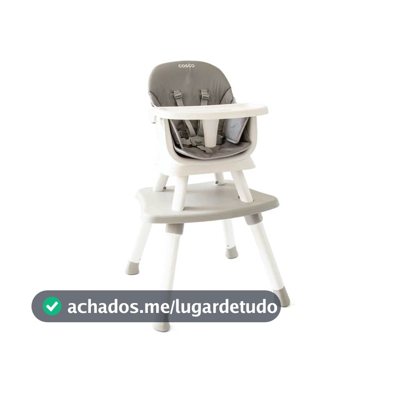 Cosco Kids, Cadeira de Refeição Convertty 8 em 1, Cinza