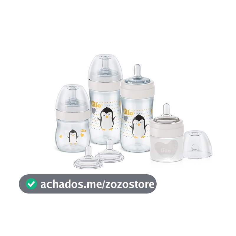 Kit de Mamadeiras e Bicos Super Evolution Lillo - 80ml, 150ml e 300ml