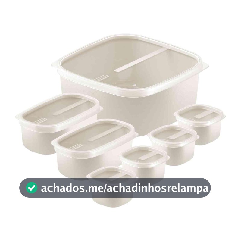 Jogo De Potes Tramontina Mixcolor Em Polipropileno Algodão Com Tampa Transparente 7 Peças