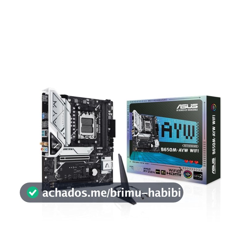 Asus B650M-AYW WIFI Placa Mãe AM5 DDR5 HDMI M.2 USB 3.2
