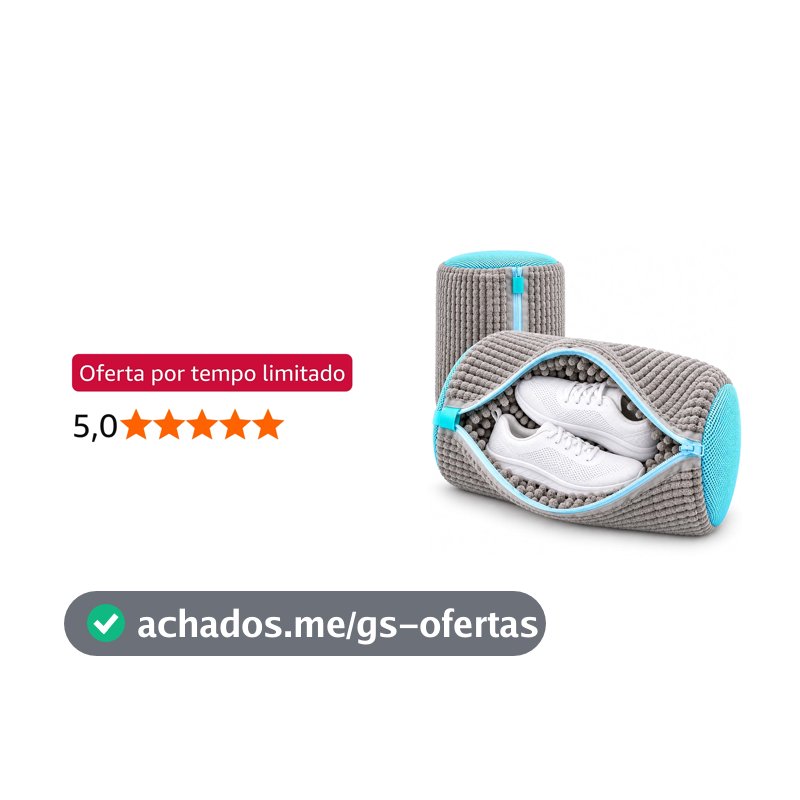 Kit 2 Sacos para Lavar Tênis com Zíper e Proteção 360° - Cinza