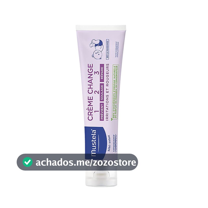 Mustela Creme Preventivo de Assaduras Vitaminado 1-2-3 108g - Pomada Antiassaduras para Bebês com Tripla Ação - 98% de Ingredientes de Origem Natural - Proteção e Hidratação